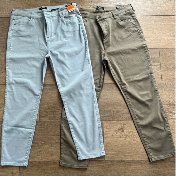 Two Pairs of Plus Size High Rise Stretchy Pants - Picture 2 of 4